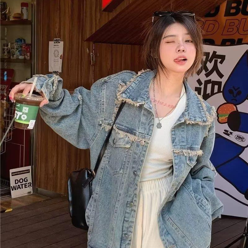 Ženska traper jakna Retro vrhunski kardigan Ins 2023. Novi američki ležerni modni dizajn Traper kaput Ulični trend Y2k