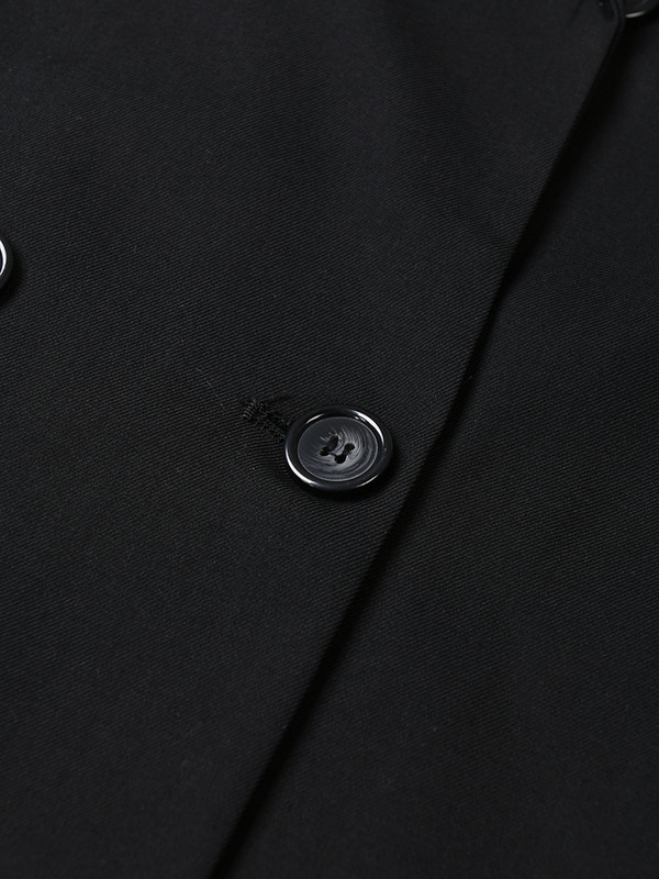 [EAM] Naiste musta värvi plokk, suur kaevikus uus rev, pikkade varrukatega, lahtiselt liibuv tuulepluus, mood kevad-sügis 2023 1DF328401