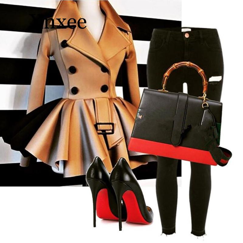 Žene Jesen Zima Gornje jakne s dvostrukim kopčanjem Otmjena radna odjeća za žene Chic Streetwear Steampunk Kaputi elegantni