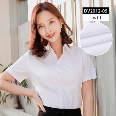 Дамски ризи с V-образно деколте и къс ръкав Дамска офис официална риза Блуза за жени Раирани/едноцветни женски социални блузи Топове Blusas