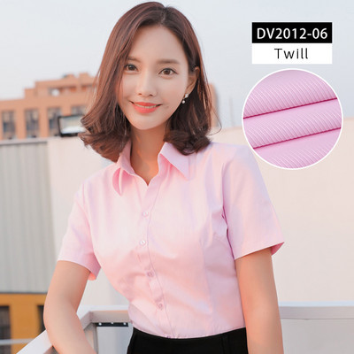 Дамски ризи с V-образно деколте и къс ръкав Дамска офис официална риза Блуза за жени Раирани/едноцветни женски социални блузи Топове Blusas