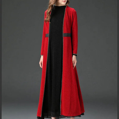 Палто с шал за жени Пролет Есен 2023 Нова дълга жилетка с голям размер Дамски тренчкот Елегантна наметка Ветровка с рокля 5XL