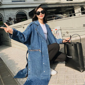 Teksamantli sooduspakkumine Täispuuvillane Casaco Feminino naiste 2020. aasta mantel, uus pikk vabaaja nööp üle põlve, lahtised naised