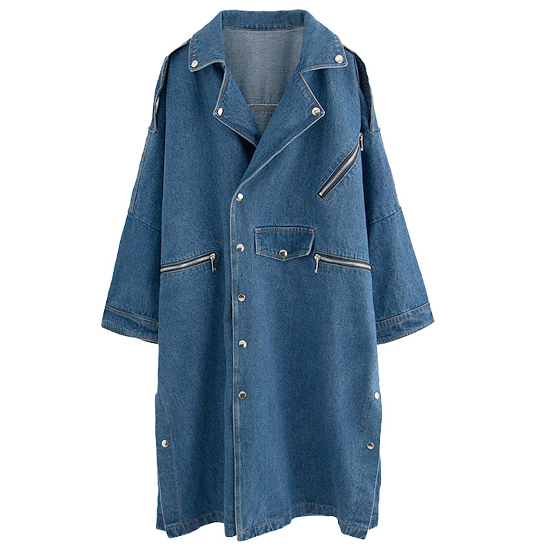 Teksamantli sooduspakkumine Täispuuvillane Casaco Feminino naiste 2020. aasta mantel, uus pikk vabaaja nööp üle põlve, lahtised naised 