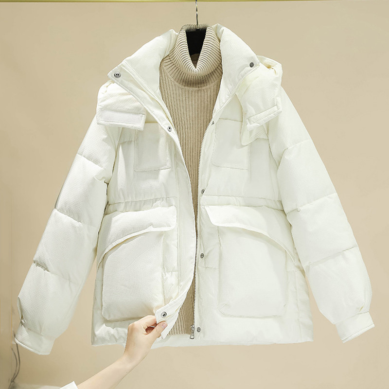 Χειμώνας 2023 Γυναικεία κουκούλα Πάρκα Χοντρό ζεστό γυναικείο μπουφάν μπουφάν βαμβακερή επένδυση παλτό Τσέπη φαρδιά αντιανεμική πανωφόρι