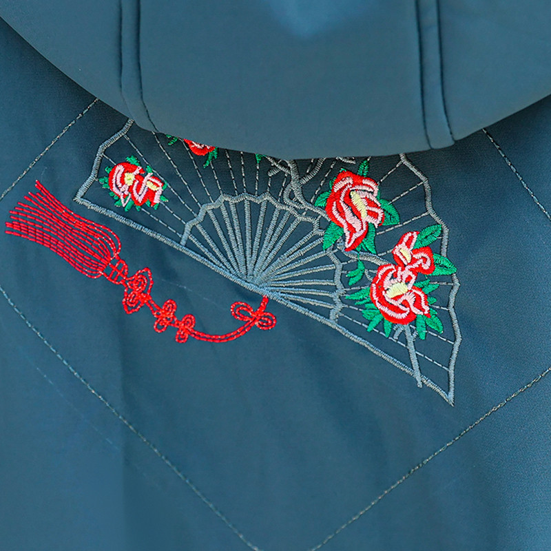 2023 Fashion Thicken Talve kapuutsiga Parka Naiste puuvillane polsterdatud jope tikandiga mantel Naiste puhvis jope soe mantel