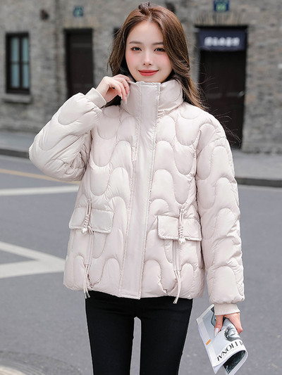 Ново 2023 г. Късо палто с яка и дебело топло зимно яке Дамски дрехи Ежедневно свободно връхно облекло Дамски плътни парки