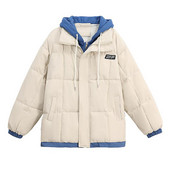 Ново зимно дамско яке с памучна подплата за 2023 г. Ежедневни парки с качулка Дамско пухено яке Свободно палто Топло връхно облекло