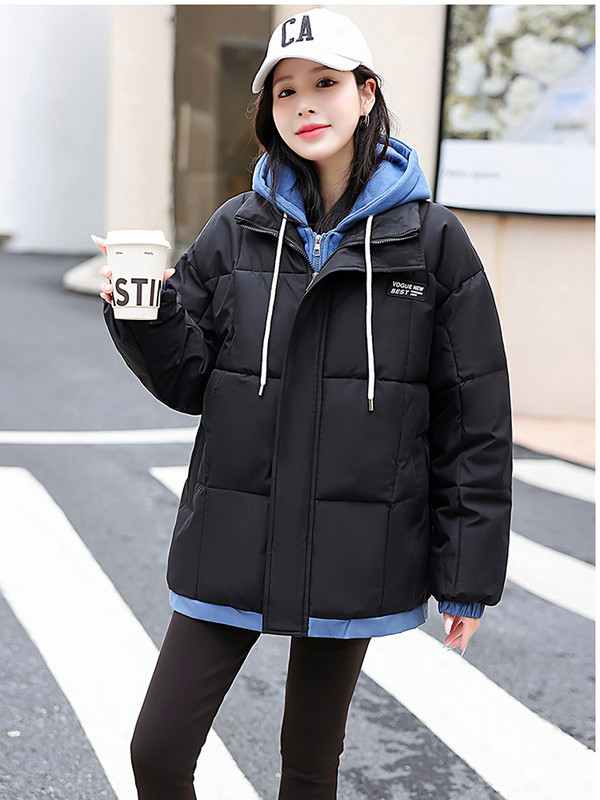 Ново зимно дамско яке с памучна подплата за 2023 г. Ежедневни парки с качулка Дамско пухено яке Свободно палто Топло връхно облекло