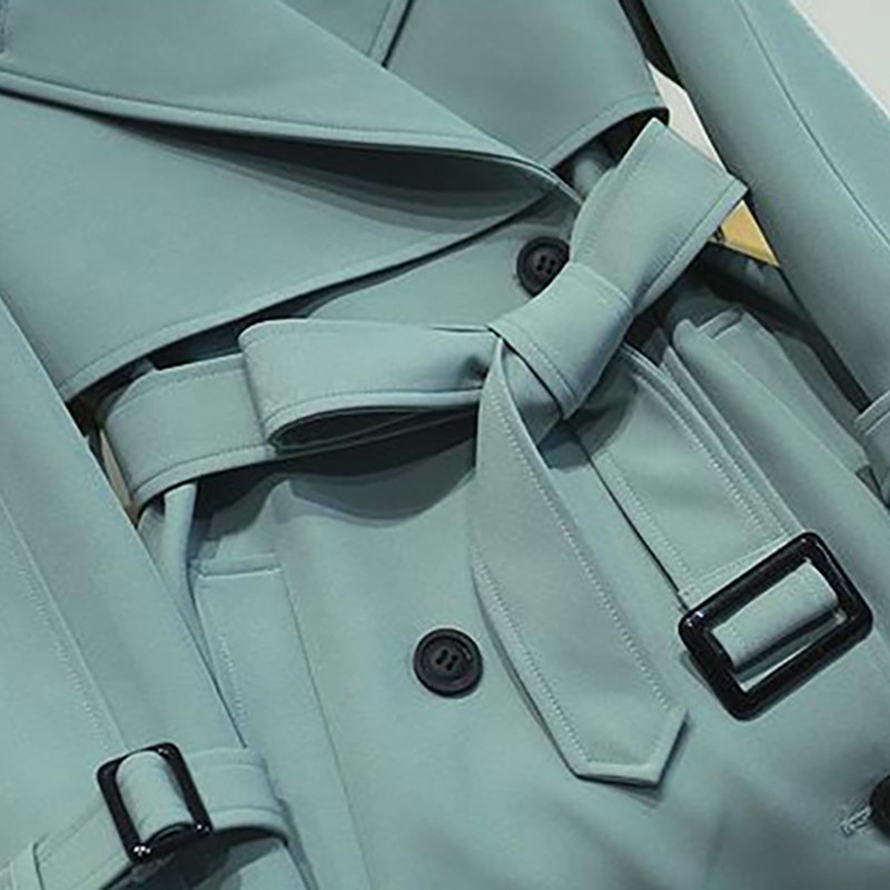 Дълги тренчи за жени Корейска модна ветровка Пролет Есен Нова тънка талия Елегантно дамско яке от висок клас Есенно облекло