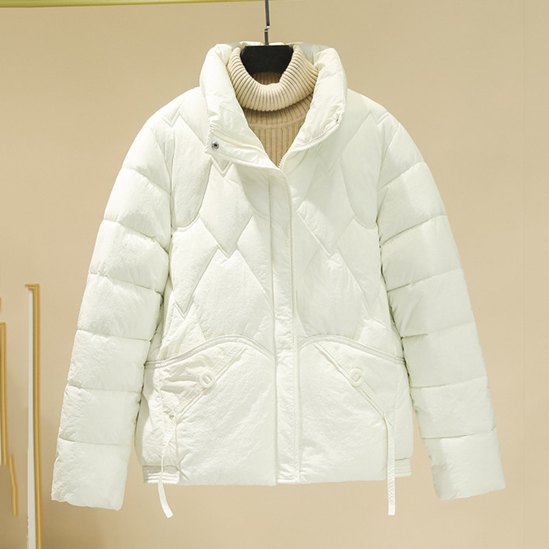 Зимна, памучно подплатена снежна дамска парка, късо палто, улично женско яке с цип, топли дрехи за жени