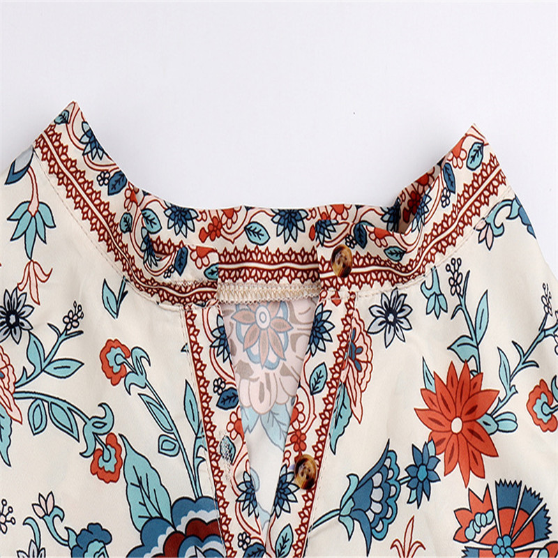 Дамски топове и блузи с голям размер, блуза с копчета, изрязана дамска елегантна блуза с дълъг ръкав, дамска ежедневна шифонена блуза, риза с цветя