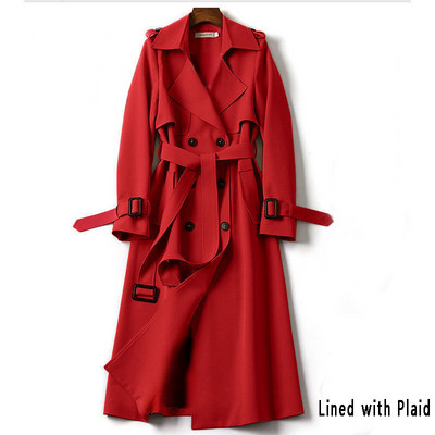 Тренчкот Дамски дамски дълги пролетни и есенни корейски тоалети Улично облекло Ветровка с отложена яка с колан Голям размер Палто