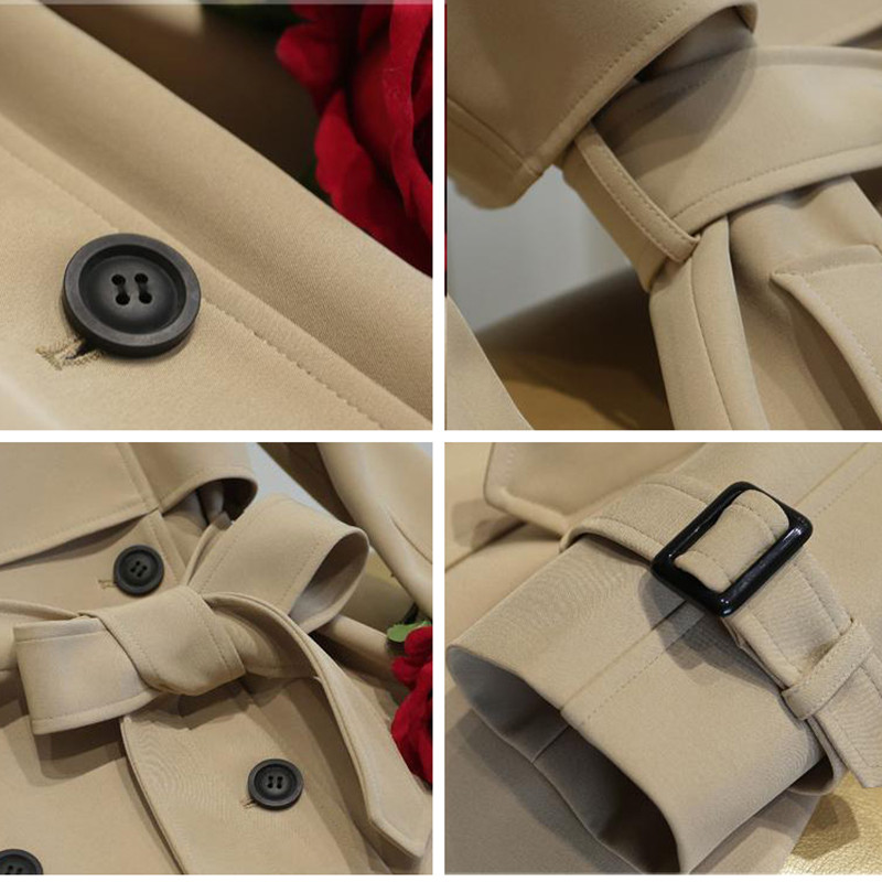 Тренчкот Дамски дамски дълги пролетни и есенни корейски тоалети Улично облекло Ветровка с отложена яка с колан Голям размер Палто