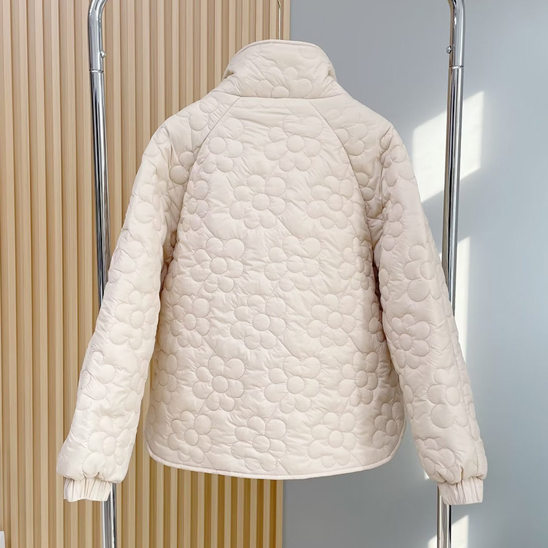 2023 Зимни парки с винтидж щампи Дамски късо яке с памучна подплата Дамско ултра леко топло ежедневно палто