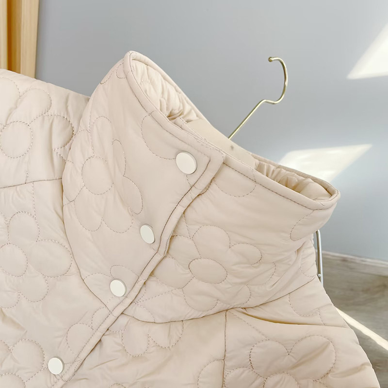 2023 Зимни парки с винтидж щампи Дамски късо яке с памучна подплата Дамско ултра леко топло ежедневно палто