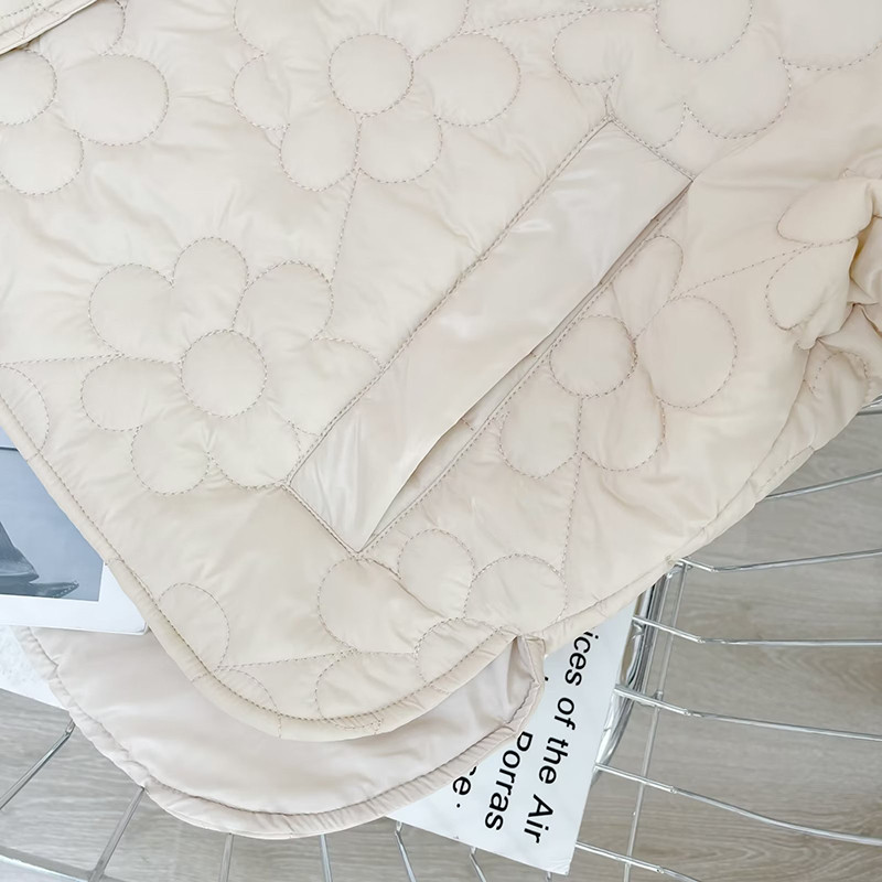 2023 Зимни парки с винтидж щампи Дамски късо яке с памучна подплата Дамско ултра леко топло ежедневно палто