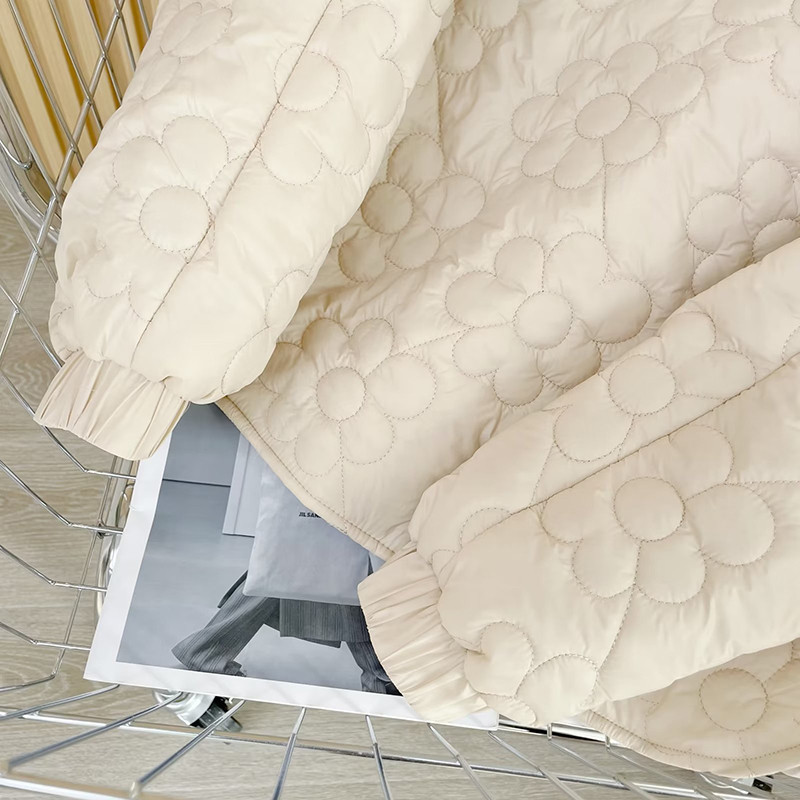 2023 Зимни парки с винтидж щампи Дамски късо яке с памучна подплата Дамско ултра леко топло ежедневно палто