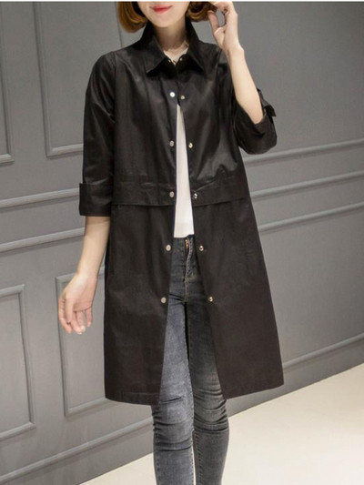 Proljeće Jesen Nova ženska široka vjetrovka Preveliki srednji i dugi tanki kaput Temperamentni trenč kaput za žene Kaputi