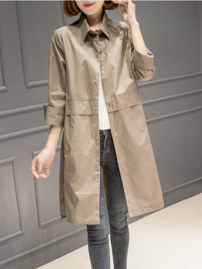 Proljeće Jesen Nova ženska široka vjetrovka Preveliki srednji i dugi tanki kaput Temperamentni trenč kaput za žene Kaputi