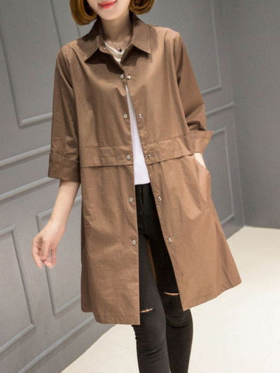 Proljeće Jesen Nova ženska široka vjetrovka Preveliki srednji i dugi tanki kaput Temperamentni trenč kaput za žene Kaputi