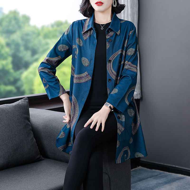 2023 Ново пролетно и есенно дамско висококласно темпераментно яке с ревери с джоб с пачуърк, свободно свободно голямо яке