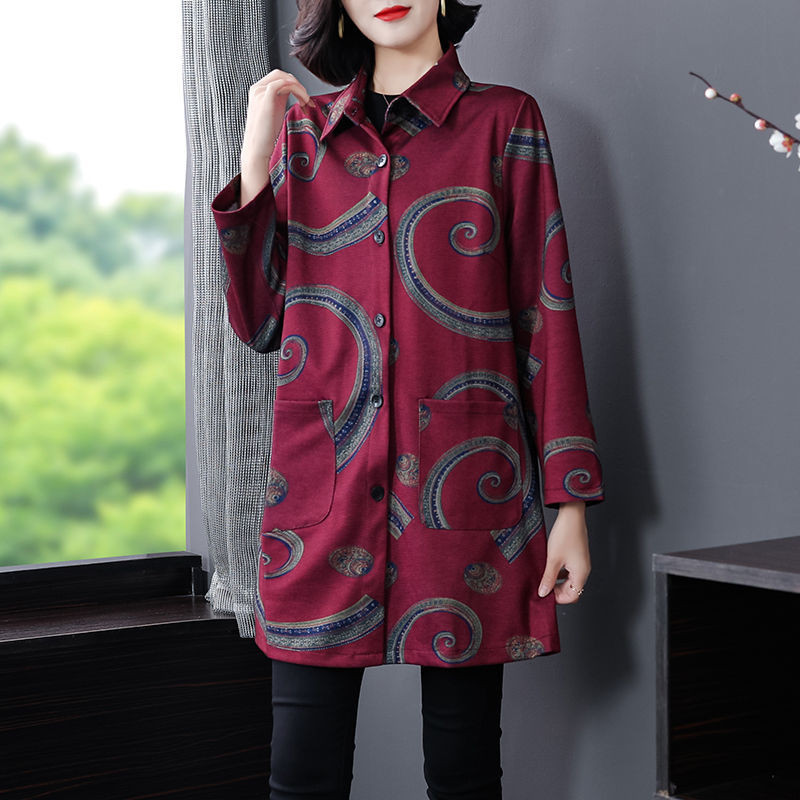 2023 Ново пролетно и есенно дамско висококласно темпераментно яке с ревери с джоб с пачуърк, свободно свободно голямо яке