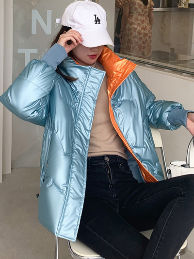 2023 Гланцова парка Свободно палто Дамско модно удебелено зимно свободно дълго яке с качулка Дамско ветроустойчиво, дъждоустойчиво топло връхно облекло