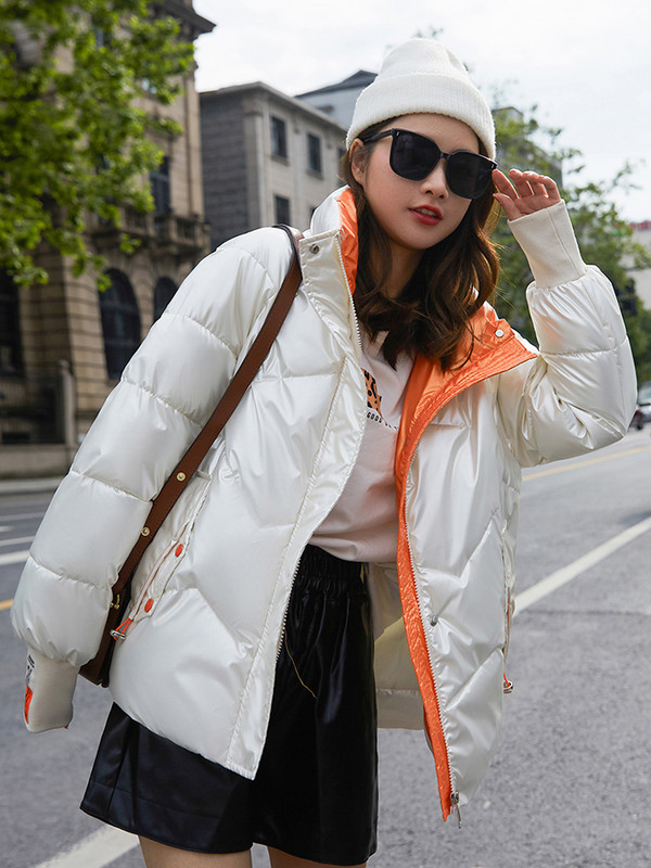 2023 Гланцова парка Свободно палто Дамско модно удебелено зимно свободно дълго яке с качулка Дамско ветроустойчиво, дъждоустойчиво топло връхно облекло