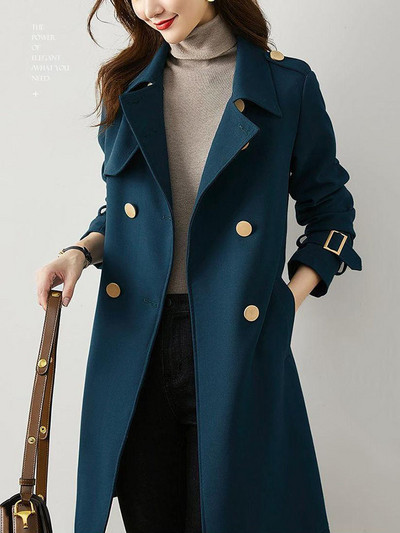 Elegantni dugi baloner s dvostrukim kopčanjem Ležerna klasična gabardina Abrigos Chic jakna 5xl Remen za vjetrovku Ulična odjeća Casacos