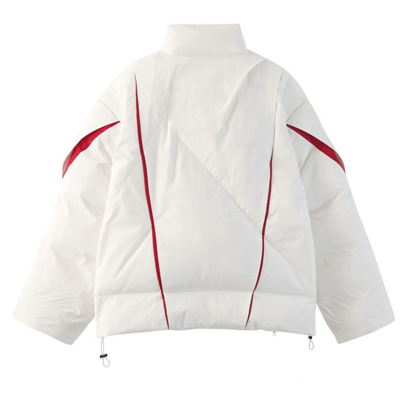 KBAT Zimska prevelika topla parka Unisex debela pufer jakna Patchwork kaput Ženska pamučno podstavljena parka Gornja odjeća otporna na vjetar