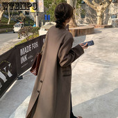 Γυναικεία καμπαρντίνα κοστούμι γιακά μακρύ βρετανικό στυλ με μακρυμάνικα ρούχα Γυναικεία χαλαρά Fried Street Casual Windbreaker Φθινόπωρο