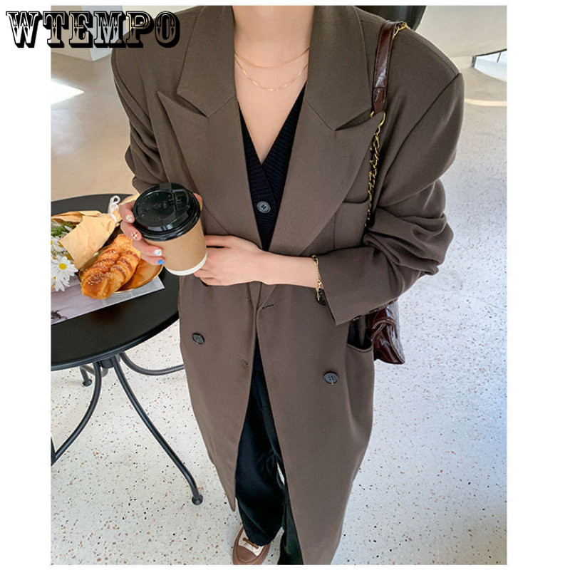 Γυναικεία καμπαρντίνα κοστούμι γιακά μακρύ βρετανικό στυλ με μακρυμάνικα ρούχα Γυναικεία χαλαρά Fried Street Casual Windbreaker Φθινόπωρο