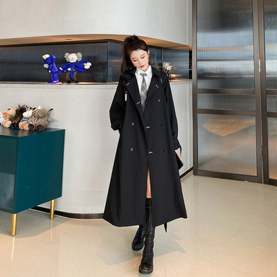 Γυναικείες συμπαγείς τσέπες Trench Unisex Cool Basic All-match Retro College Casual Ins Κομψό κορεάτικο στιλ Mujer Street Wear Cozy Young