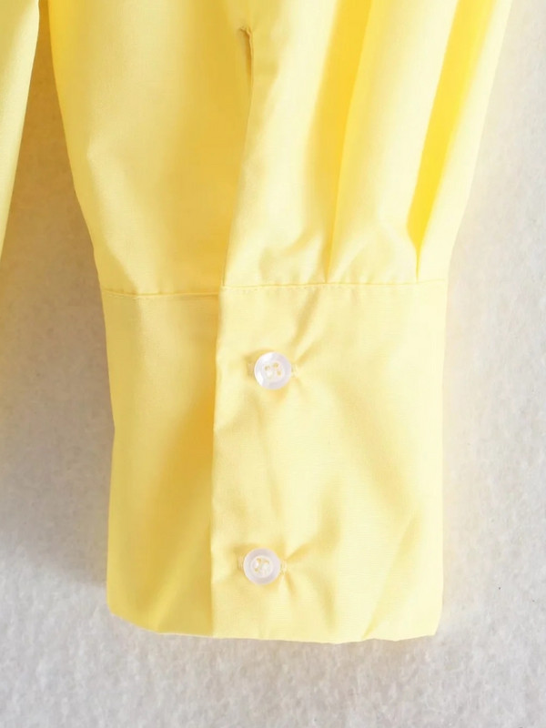 Suvine naiste toppimine kaelarihmaga kollane lahtine pluus Naiste pikkade varrukatega särk vabaaja naiste topid Blusas S8868