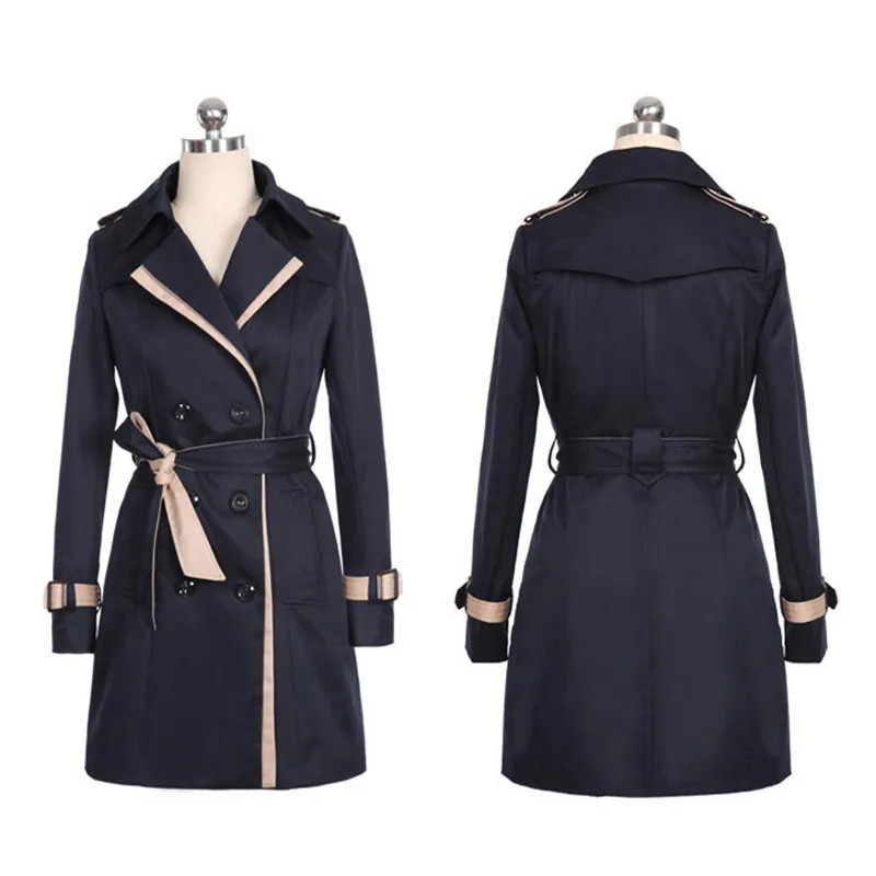 Trenč kaputi za proljeće i jesen 2023. Ženski uski ženski osnovni kaput s dvostrukim kopčanjem Dugačka ženska vjetrovka Kaput Femmino