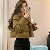 Modna kratka podstavljena jakna Ženska zima 2022. Novi korejski pamučni kaput s jednim kopčanjem dugih rukava Ženska gornja odjeća