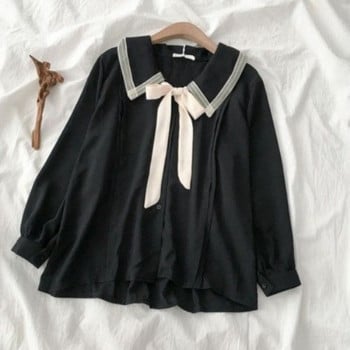 Πουκάμισα Γυναικεία Φοιτητές Kawaii Peter Pan Collar Loose Harajuku JK Leisure Solid Soft Spring Mujer Fahsion Sweet Ins New Hot Sale