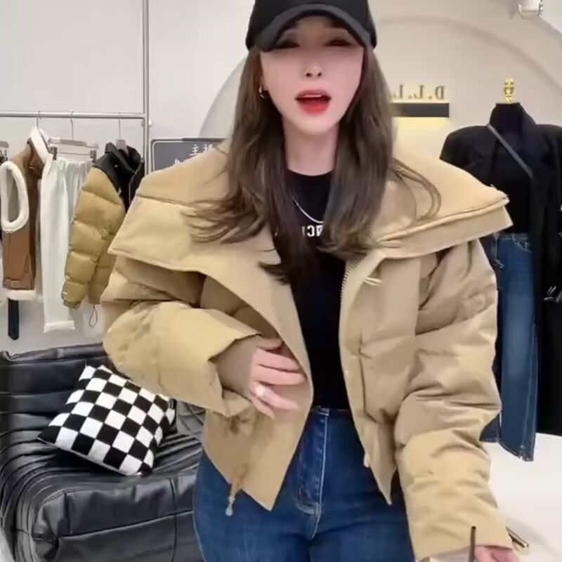 2023. aasta sügistalvine naiste parka üliõpilasrõivad, puuvillase polsterdatud jope, lühike mantel