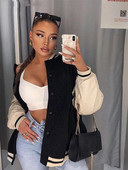 Μόδα μπουφάν συνονθύλευμα για γυναικεία φαρδιά μονοστή γυναικεία παλτό με λαιμόκοψη 2023 Φθινόπωρο casual γυναικεία χοντρά ρούχα στο δρόμο