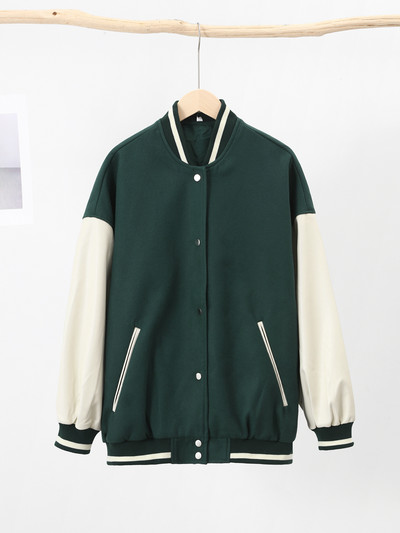 Μόδα μπουφάν συνονθύλευμα για γυναικεία φαρδιά μονοστή γυναικεία παλτό με λαιμόκοψη 2023 Φθινόπωρο casual γυναικεία χοντρά ρούχα στο δρόμο