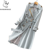 Dugi Ventage trenč kaputi, ženske korejske modne majice, novo proljeće i jesen 2022., puna vjetrovka s otvorenim ovratnikom, ženska odjeća