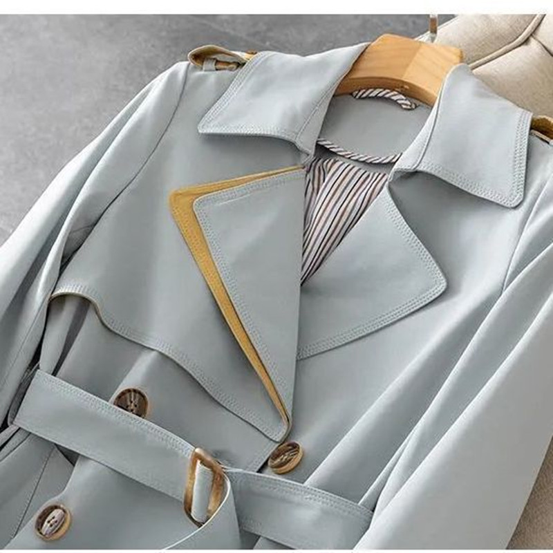 Dugi Ventage trenč kaputi, ženske korejske modne majice, novo proljeće i jesen 2022., puna vjetrovka s otvorenim ovratnikom, ženska odjeća