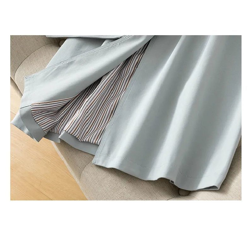 Dugi Ventage trenč kaputi, ženske korejske modne majice, novo proljeće i jesen 2022., puna vjetrovka s otvorenim ovratnikom, ženska odjeća