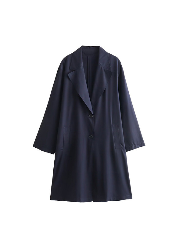 TRAF Jesenski kaput Ženski modni novi dugi ležerni kaput dugih rukava 2023. s džepovima, duge jakne Ženska gornja odjeća