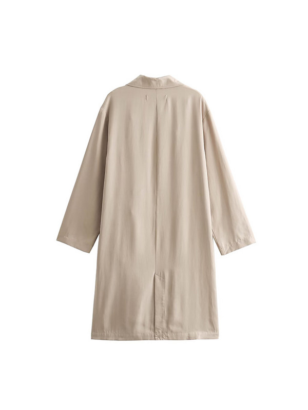 TRAF Jesenski kaput Ženski modni novi dugi ležerni kaput dugih rukava 2023. s džepovima, duge jakne Ženska gornja odjeća