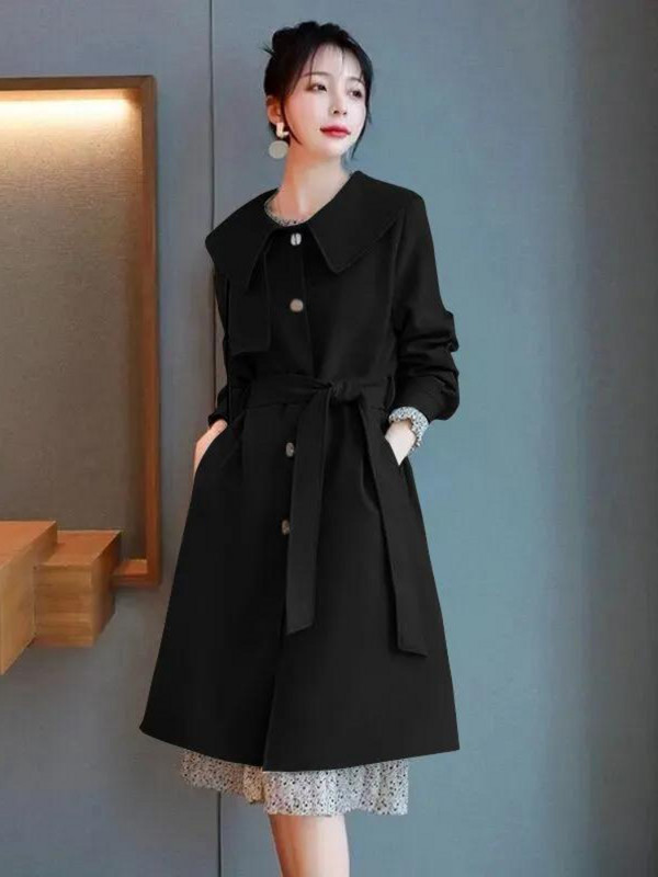 2023 Νέα Ανοιξιάτικα Ρούχα Γυναικεία Μόδα Χαλαρά μονόχρωμα ρεβέρ Μακρύ Ανεμοδιακόπτη Γυναικεία Εργασία Μπουφάν καμπαρντίνα για Γυναικεία τοπ