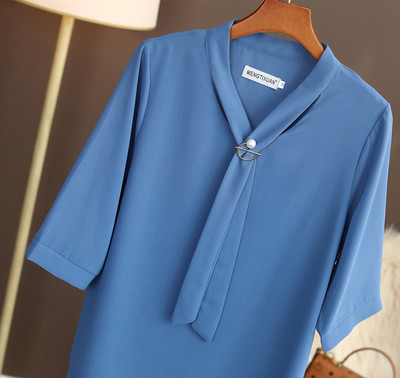 2023 Kuum uustulnuk Kevadsuvi veerandvarrukatega V šifoonist top Suures suuruses naiste riided Retro isikupära särk Enimmüüdud