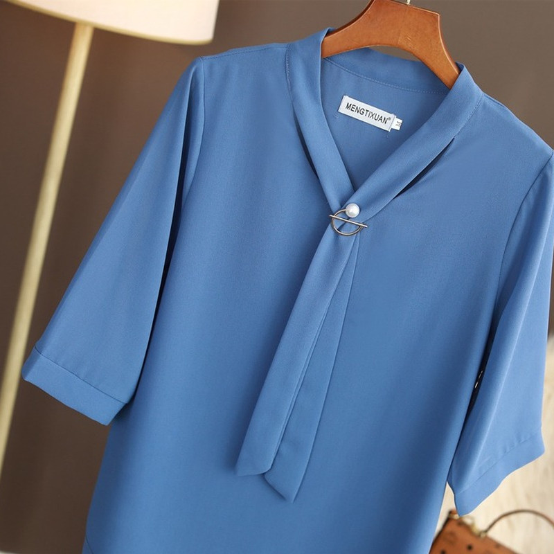 2023 Kuum uustulnuk Kevadsuvi veerandvarrukatega V šifoonist top Suures suuruses naiste riided Retro isikupära särk Enimmüüdud