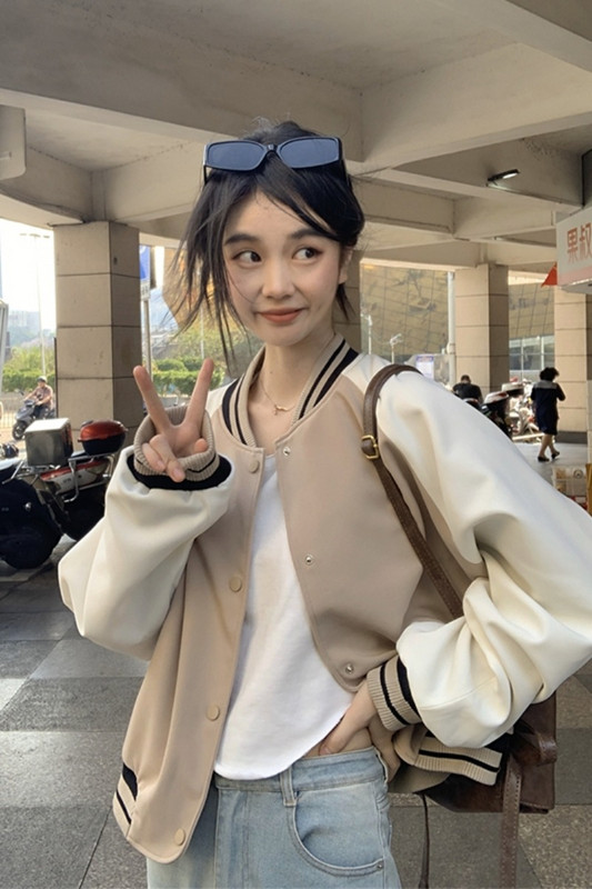 Hot girl ιαπωνικό παλτό μπέιζμπολ Γυναικεία φθινοπωρινά περιστασιακά ευέλικτα χαλαρά και απλά γυναικεία ρούχα με μονό στήθος